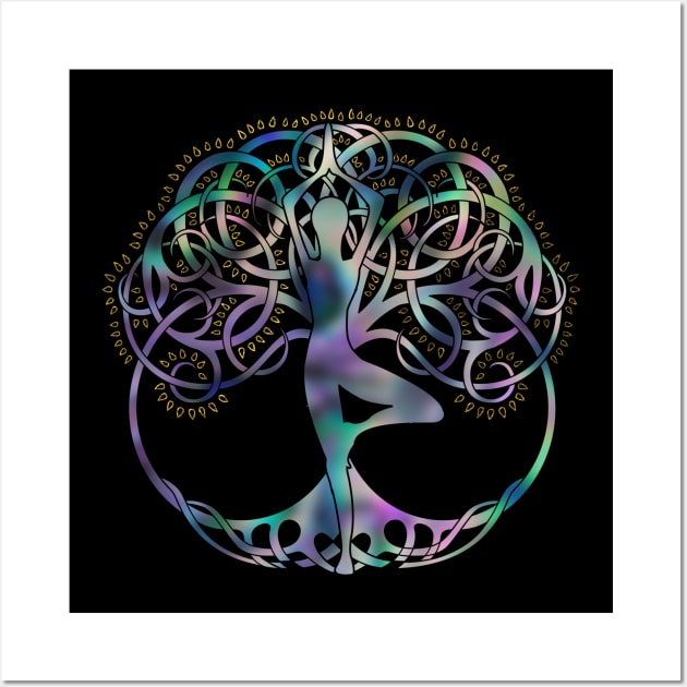 Glowing symbol for Vriksasana - Yoga Tree pose Wall Art by Nartissima